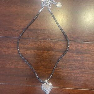 Elegant Brighton Black Heart Pendant Necklace